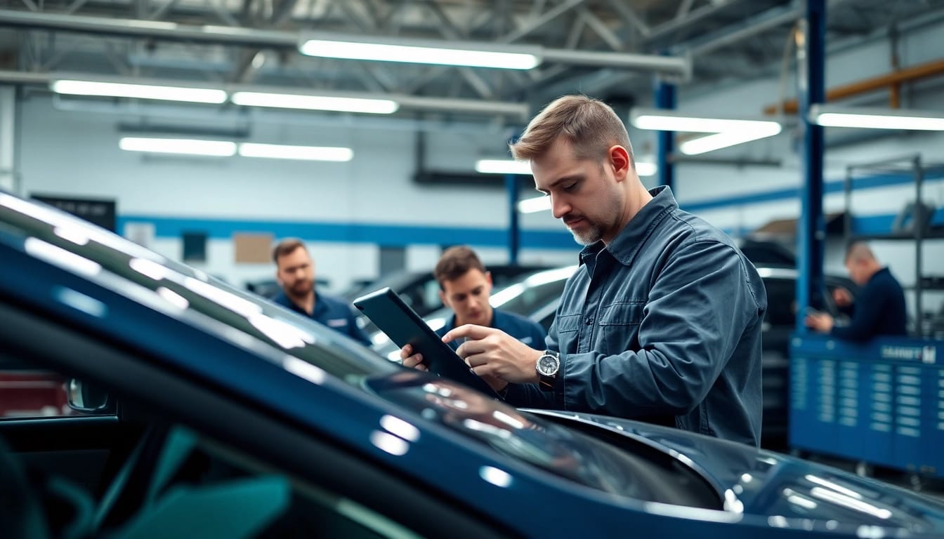 Auto repair technicians at the best auto repair shop in Fargo ND demonstrating skill and teamwork in a well-equipped garage.
