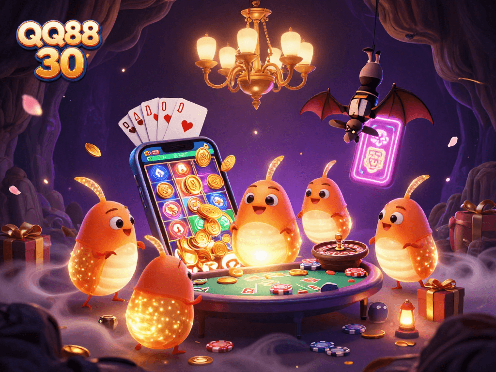 Illuminate your gaming journey with QQ88 30, featuring dynamic casino elements and vibrant characters.