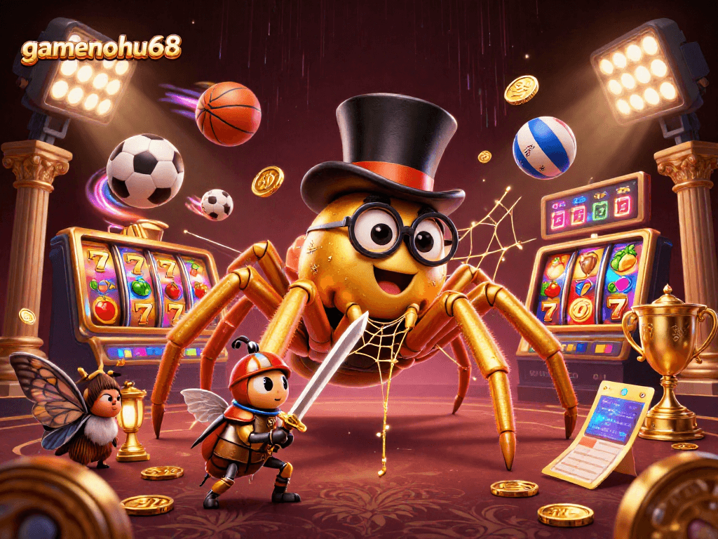 Experience immersive gaming with gamenohu68 as golden tarantula weaves a web of excitement!
