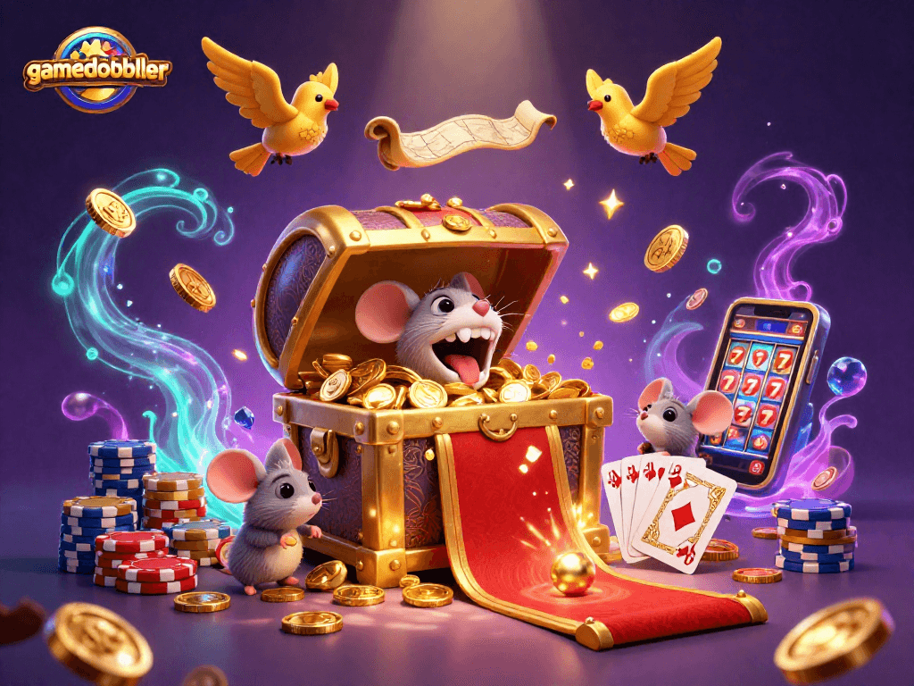 Experience thrilling adventures with gamedoubler's colorful casino scene featuring treasure and rewards.