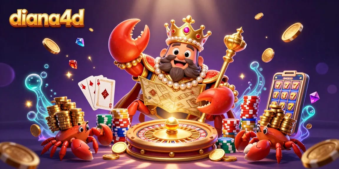 Experience exciting gameplay with diana4d, featuring a golden crab emperor among thrilling casino elements.