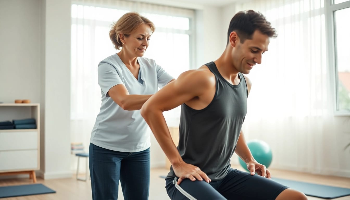 Engaging physiotherapy session demonstrating griesbach physiotherapy techniques for patient recovery.
