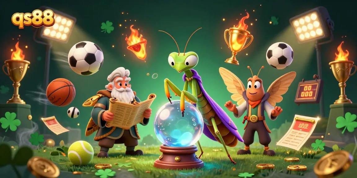 Experience thrilling gambling action with qs88 through a vibrant 3D casino illustration.