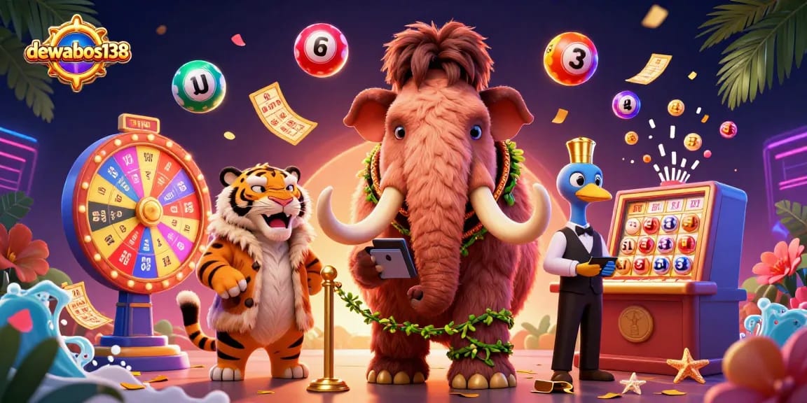 Experience the excitement of dewabos138 casino with dynamic characters and vibrant lottery elements.
