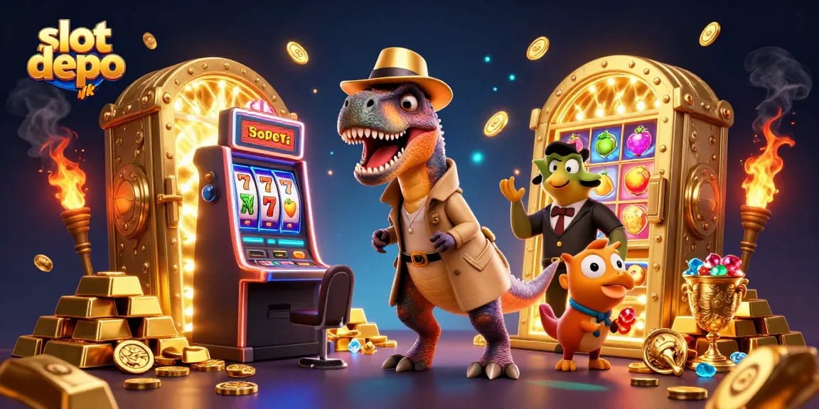Experience thrilling slot depo 1k magic with a velociraptor winning at the casino!