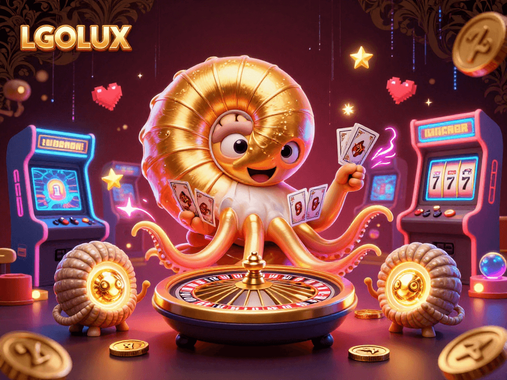 Experience the thrill of LGOLUX with our ancient nautilus and vibrant gaming elements in action.