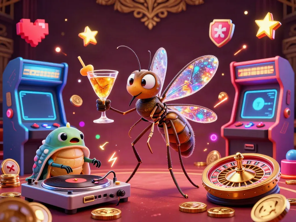 Experience akun pragmatic in this vibrant 3D casino scene featuring ancient creatures and modern game elements.