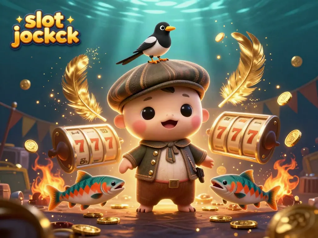 Experience the thrill of slot jackpots with a playful Nessie and friends in a vibrant 3D scene.