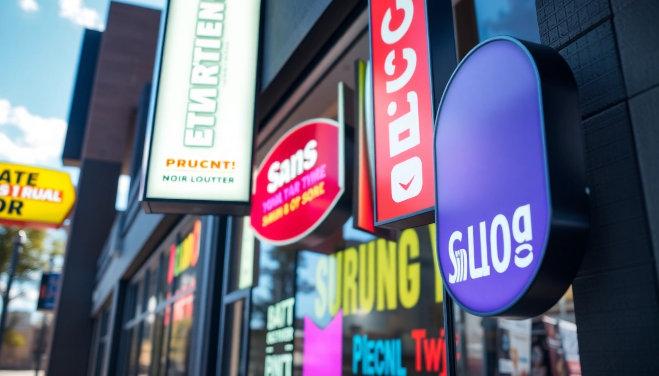 Engaging storefront of a sign company Edmonton showcasing diverse signage solutions and custom designs.