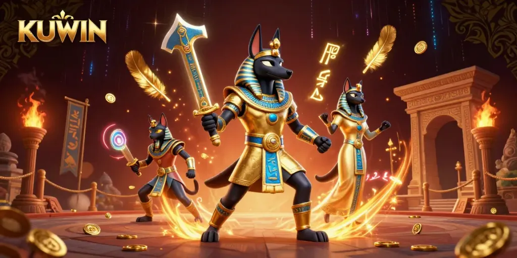 Kuwin brings thrilling gaming experiences with Egyptian characters and vibrant casino elements.