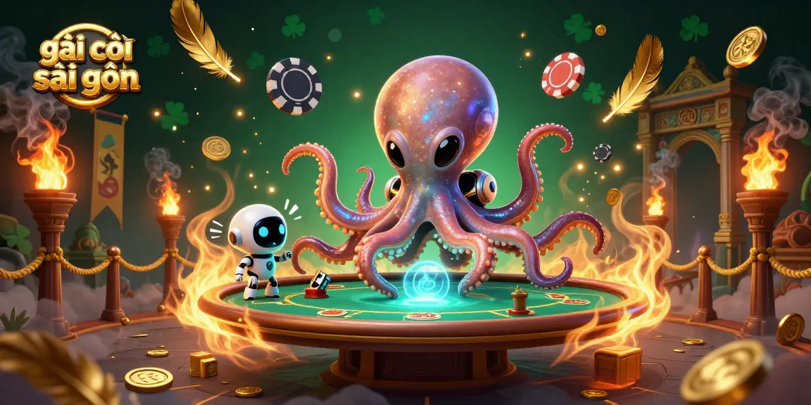 Engage with gái gọi sài gòn at a holographic poker table in a vibrant 3D casino illustration.