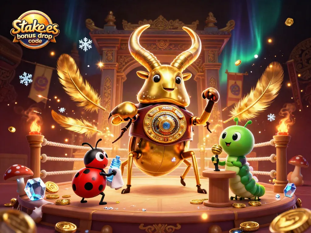 Claim your stake.us bonus drop code with dynamic casino scene featuring vibrant action and characters.