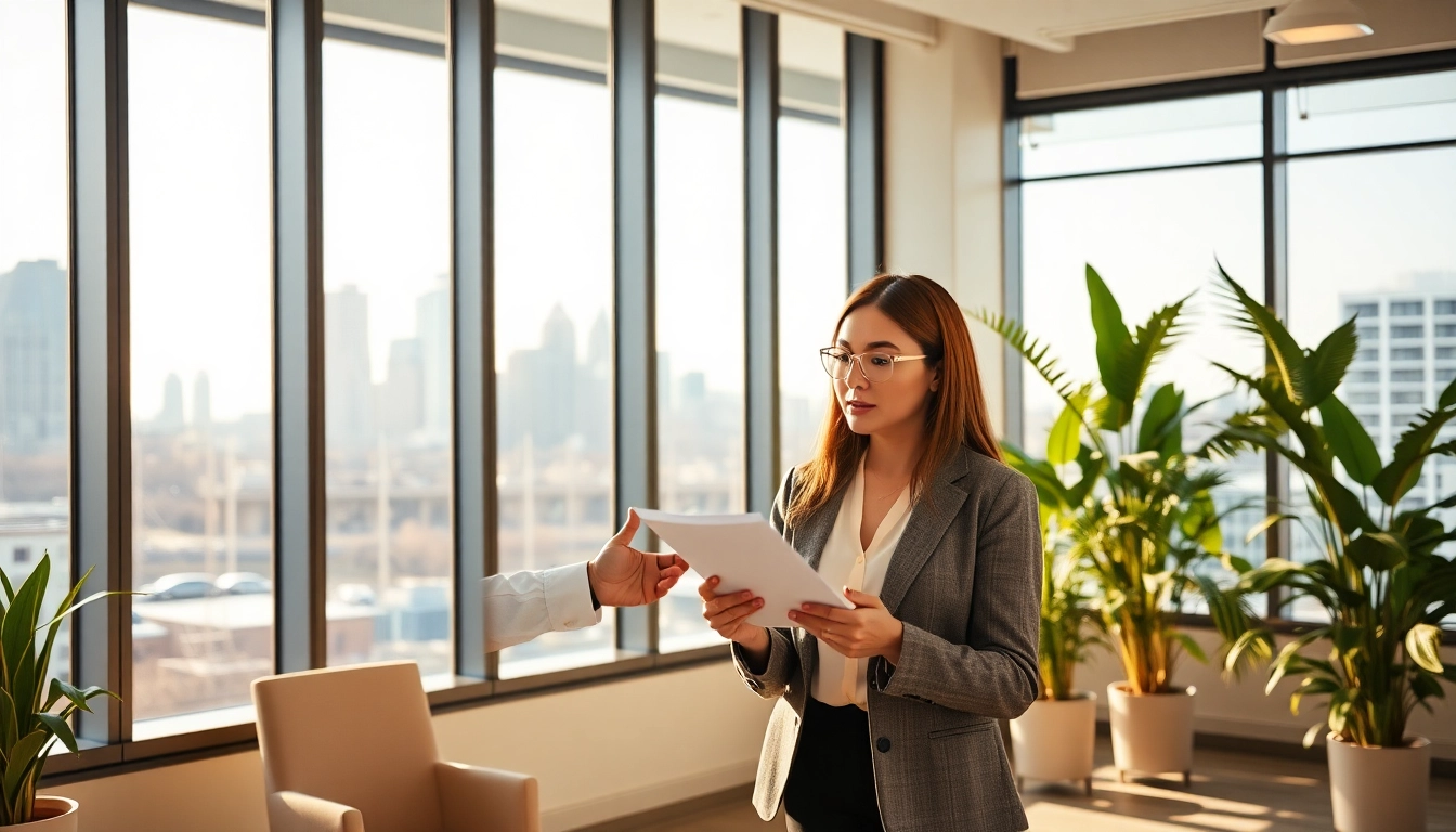Engaging mortgage broker sydney providing expert advice to clients in a professional office setting.