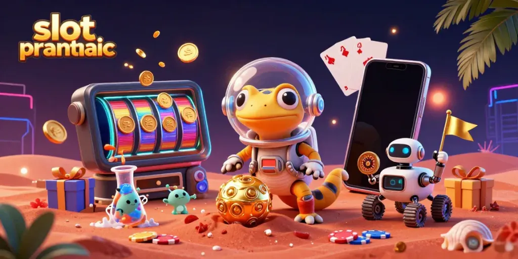 Engage with slot pragmatic as a Martian gecko discovers a golden casino in an exciting 3D illustration.