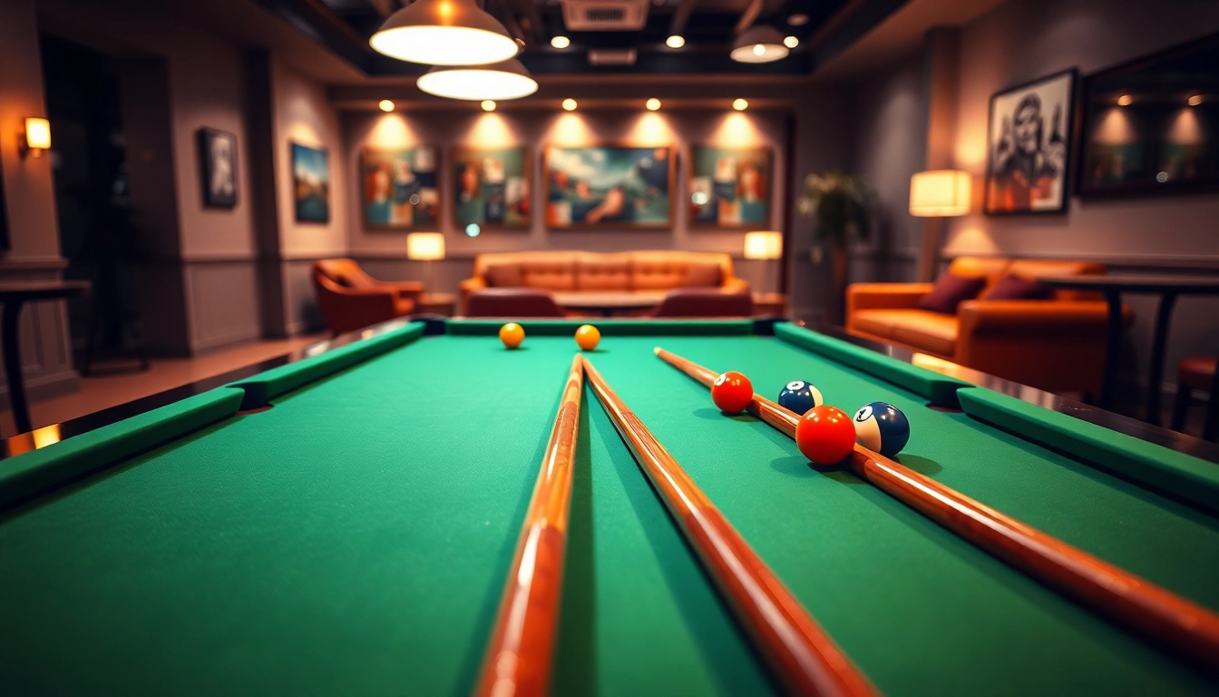 Engaging scene of dfw billiards setup showcasing a polished pool table and vibrant game room atmosphere.