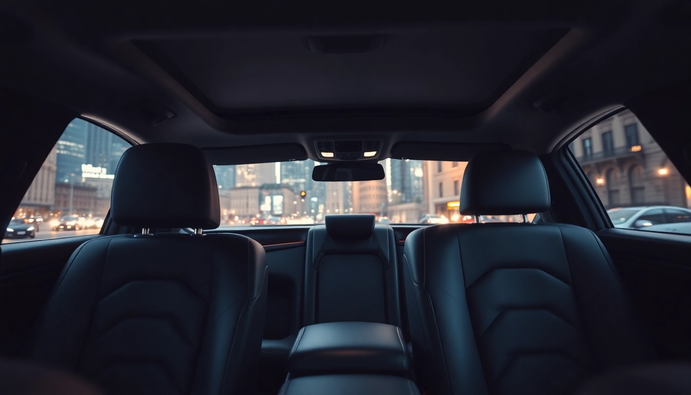 Experience a luxurious car service ride with elegant interior details and professional ambiance.
