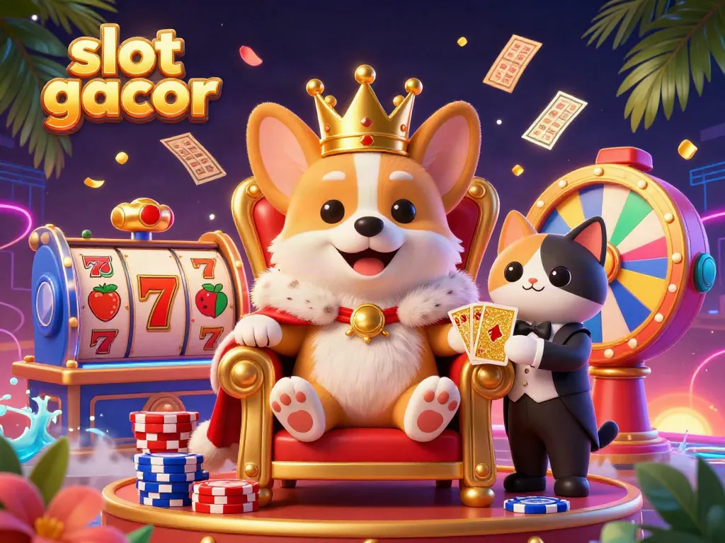 Slot gacor memberi peluang besar dengan gambar corgi kerajaan dan elemen permainan yang kaya.