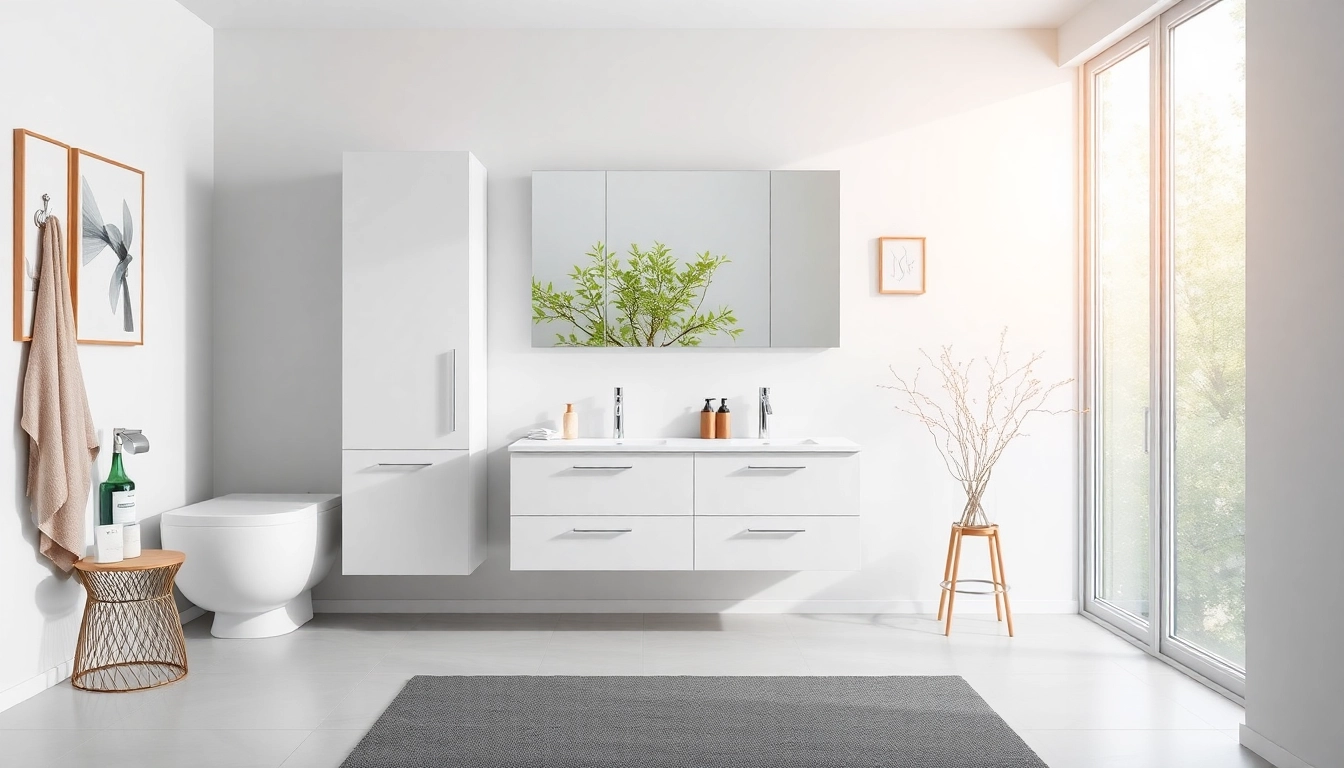Eleganter spiegelschrank bad in einem modernen Badezimmer zeigt stilvolles Design und Funktionalität.