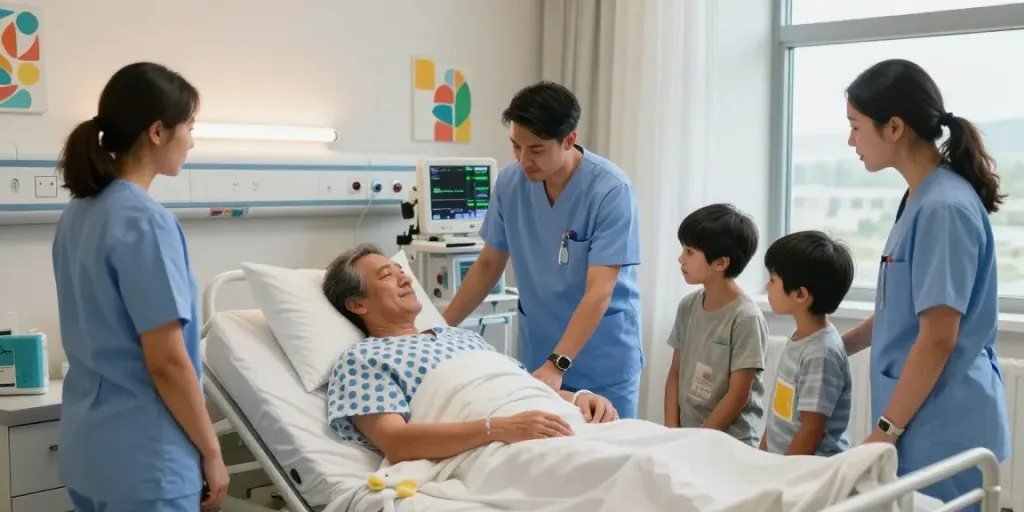 Heart transplant UAE: Patient recovery supported by innovative medical team in a serene hospital setting.