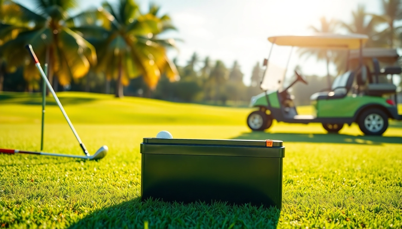 Showcasing lithium golf cart batteries for enhanced performance and longevity on the golf course.