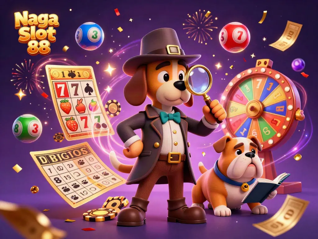 Engage with Naga Slot 88 in a vibrant gaming scene featuring whimsical characters and dynamic slot elements.