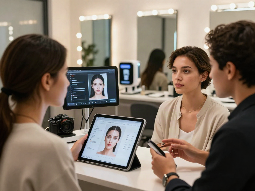 Discover how ClinicEvo cheaper than QOVES offers personalized facial analysis in a vibrant aesthetics studio.