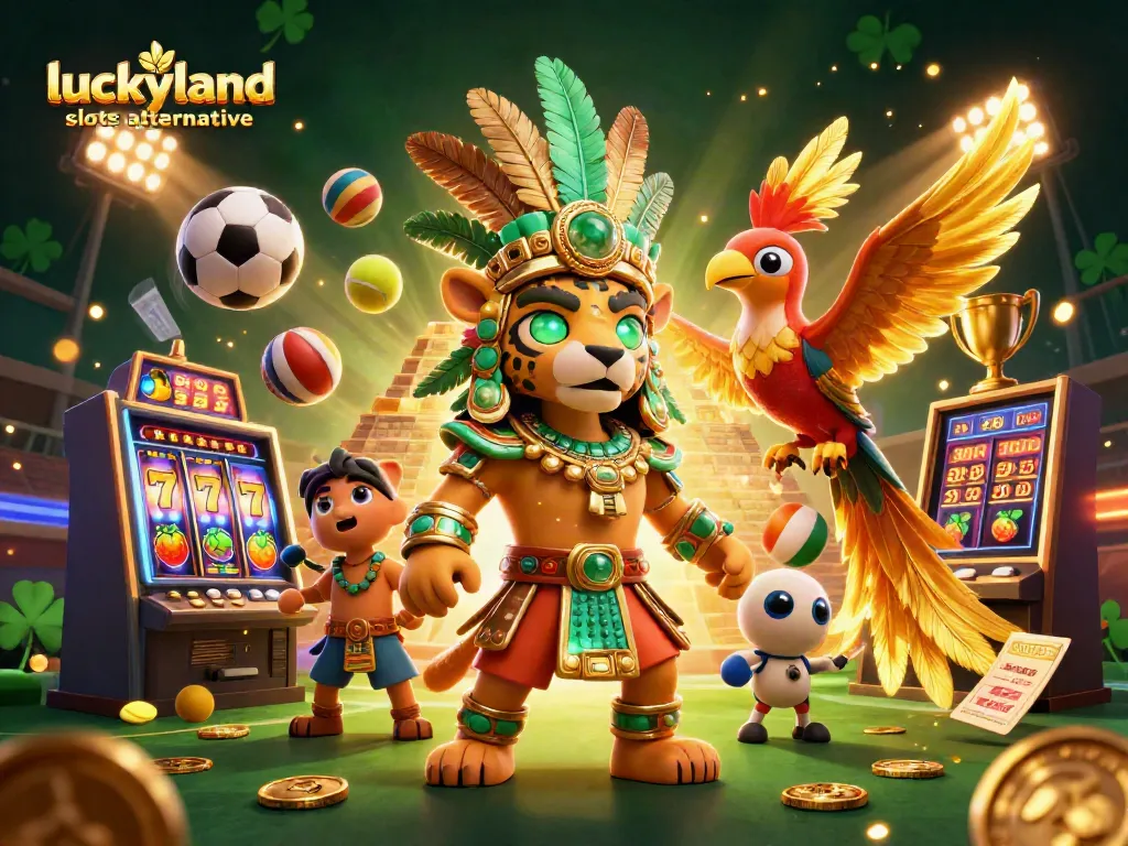 Engage with the thrilling world of luckyland slots alternative in a dynamic 3D casino scene.