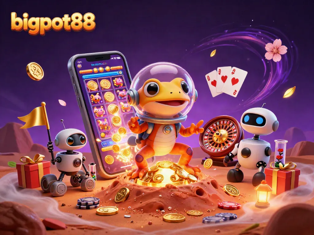 Rayakan peluang besar di bigpot88 dengan gecko Mars menemukan kasino emas dan permainan seru.