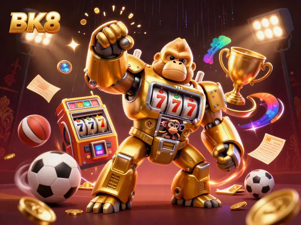 Experience the excitement of BK8 with vibrant 3D gaming elements, showcasing dynamic sports betting action.