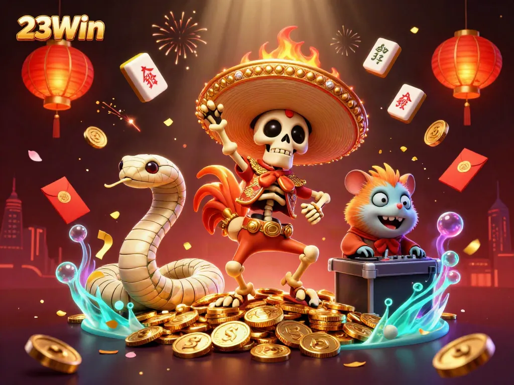Experience non-stop fun at 23Win with vibrant 3D casino characters celebrating big wins!