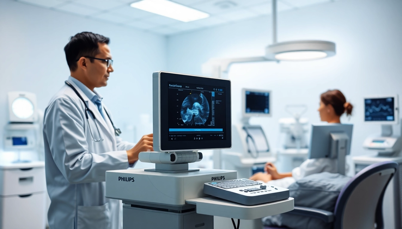Philips medical equipment enhancing patient care in a professional healthcare setting.