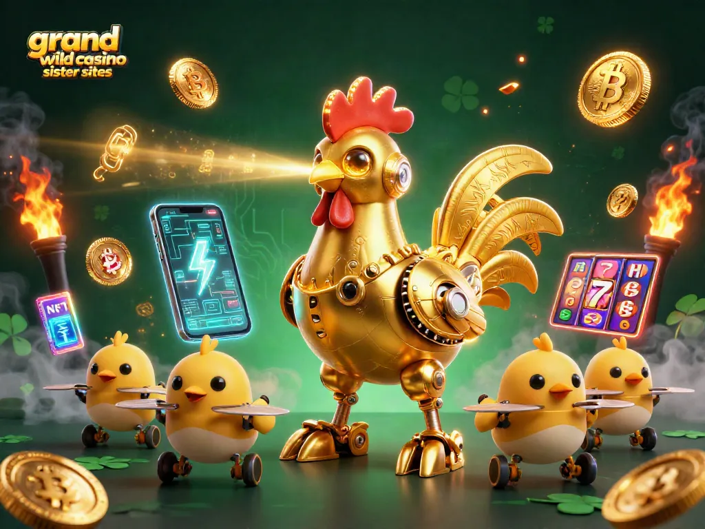 Engage with leading grand wild casino sister sites in a colorful 3D gaming illustration.
