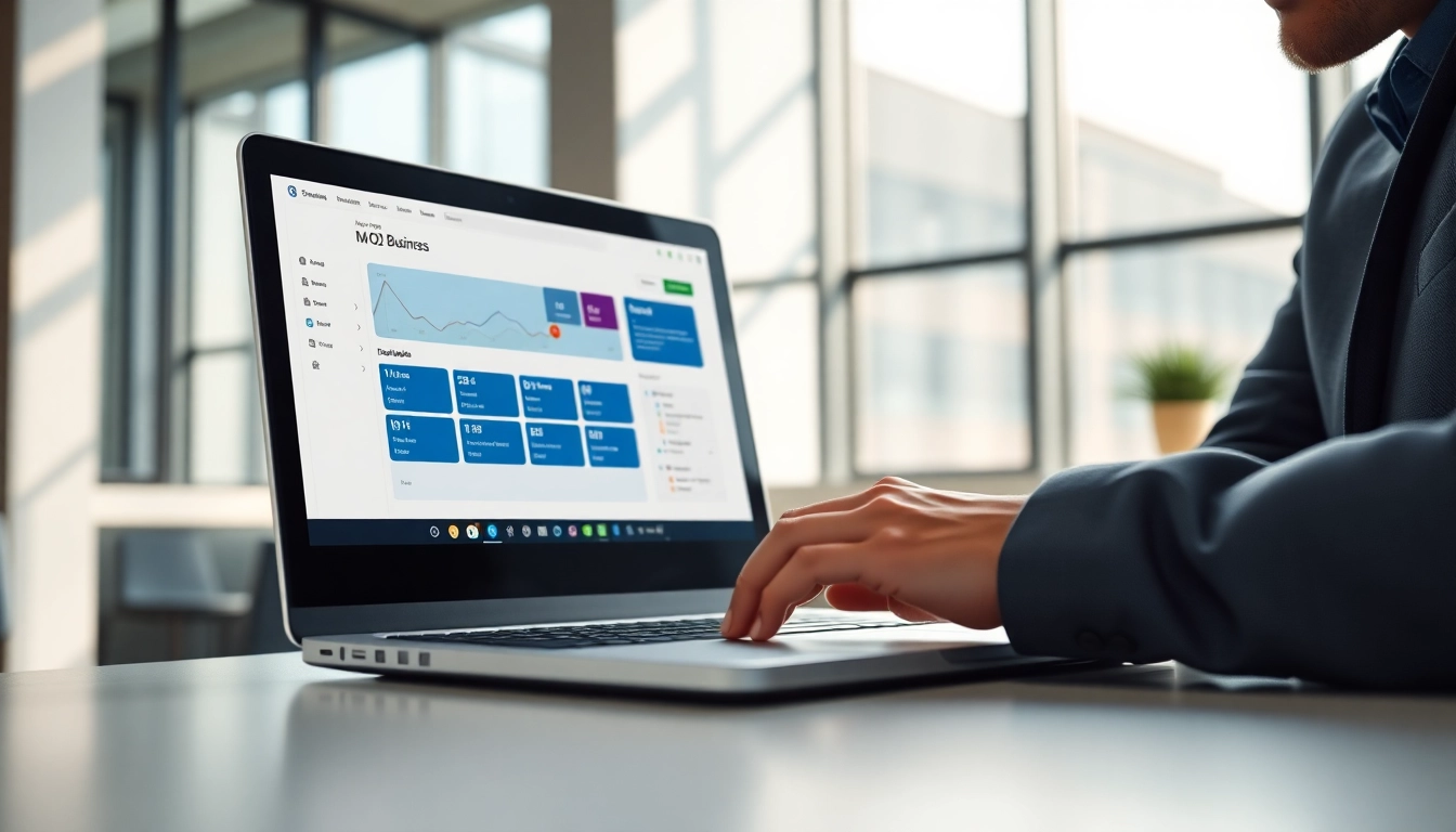 Access information for my o2 business login on a laptop in a professional office