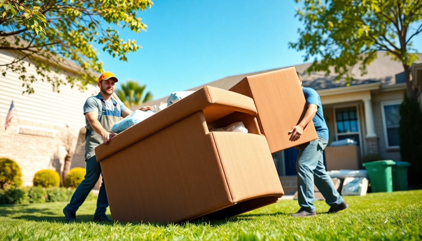 Junk removal Chandler AZ team efficiently clearing clutter from a suburban home.
