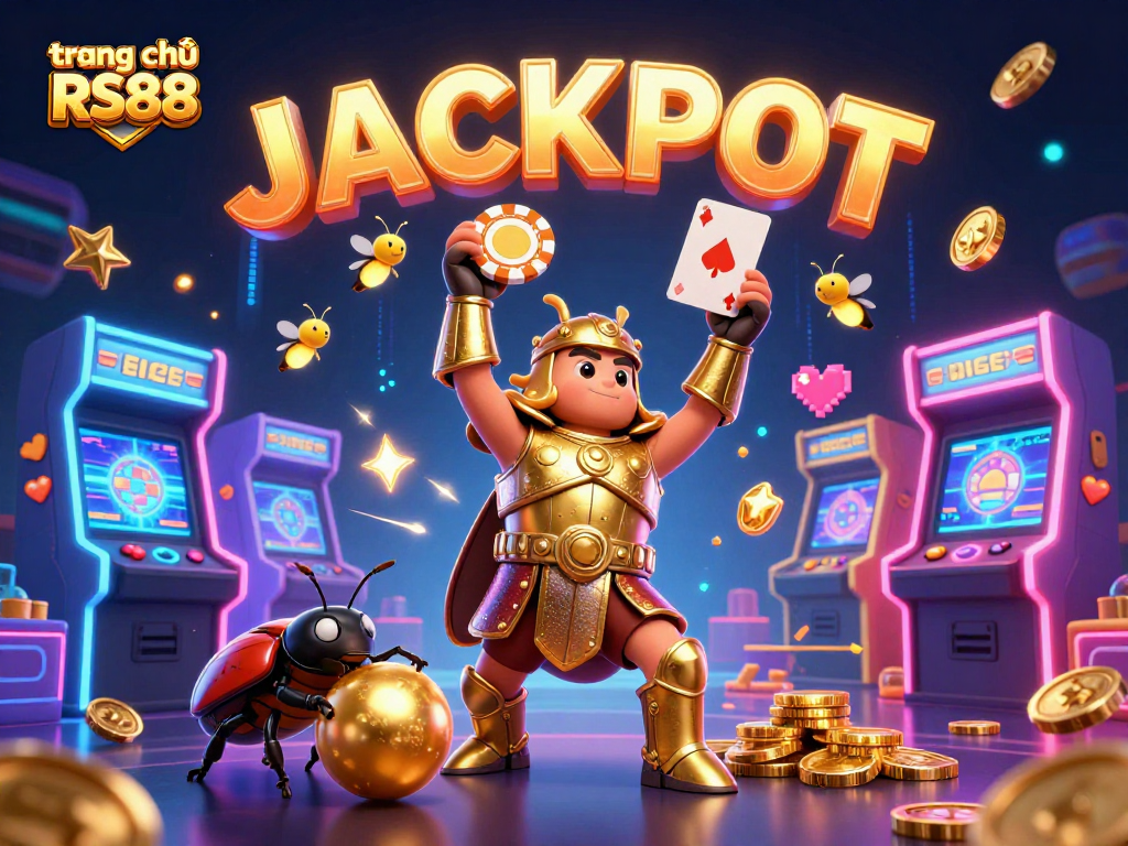 Engage with the trang chủ RS88 winning atmosphere in this vibrant casino-themed 3D illustration.