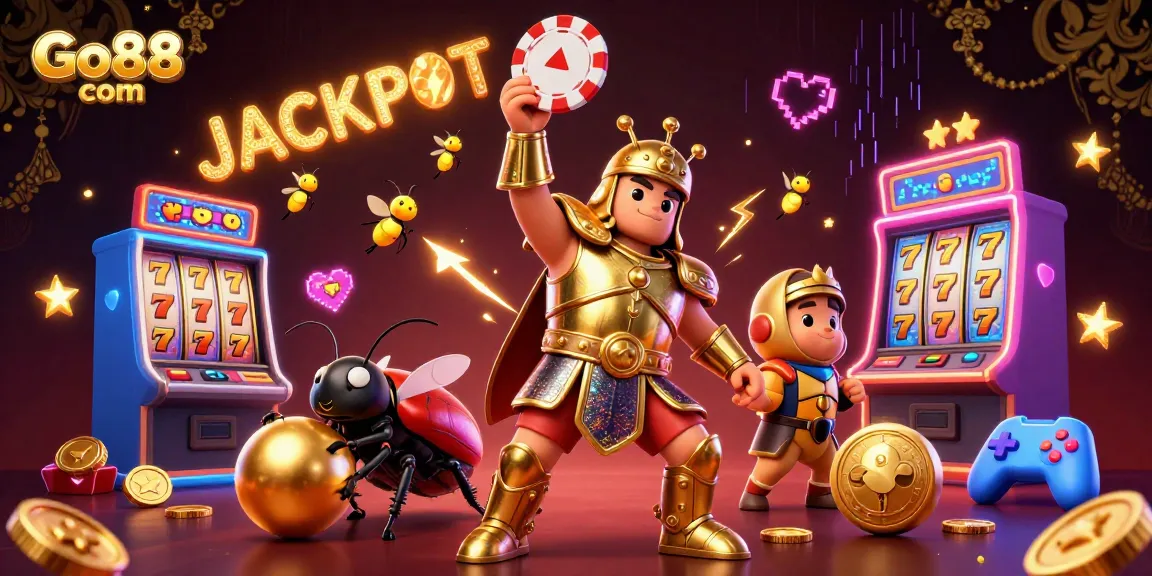 Engage in thrilling gameplay at Go88 com with vibrant characters and dynamic casino elements.