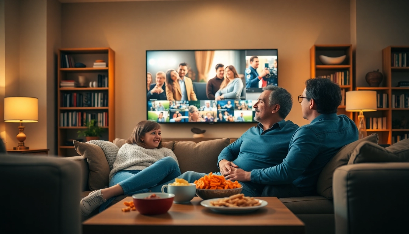 Experience the excitement of a free iptv trial with family enjoying a cozy movie night at home.