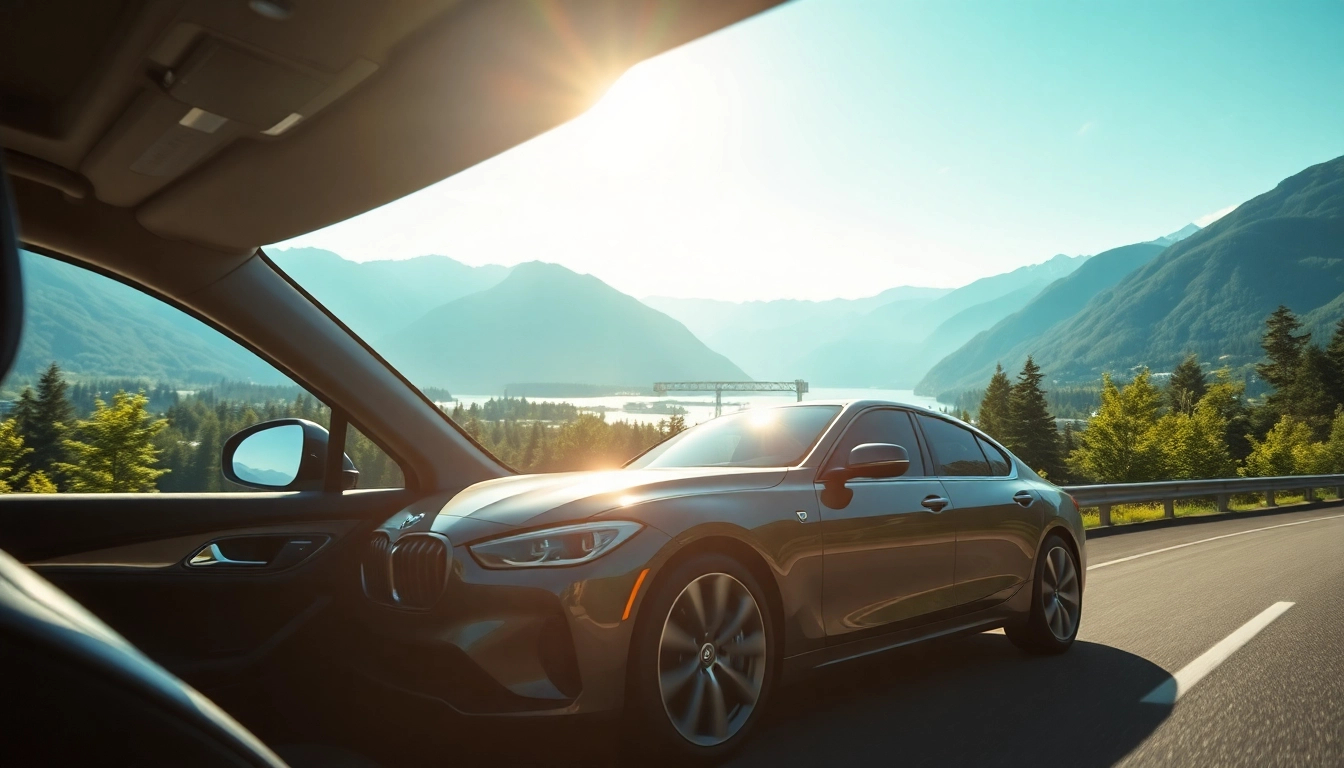 Experience a luxurious car service from seattle to vancouver with a comfortable sedan on a scenic route.