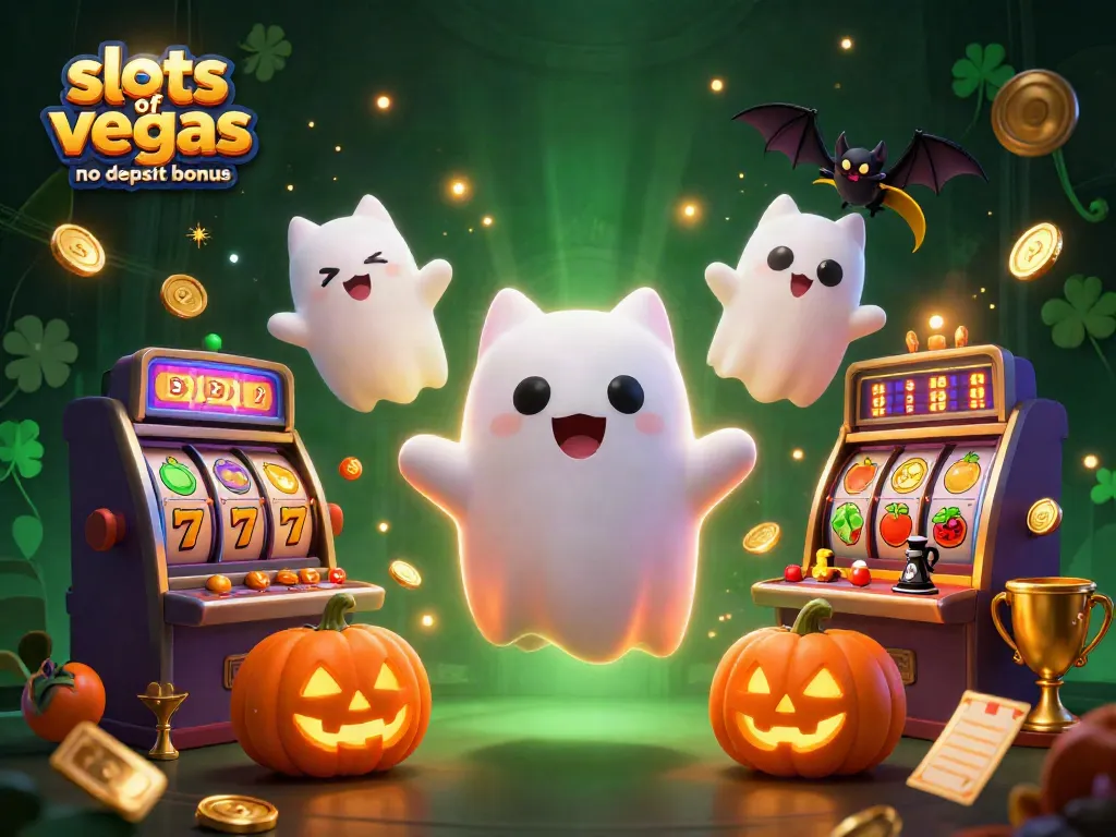 Unlock thrilling wins with the slots of vegas no deposit bonus, featuring dynamic slot reels and ghostly characters.