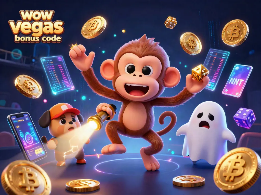 Win big with wow vegas bonus code in this vibrant casino scene featuring animated characters.