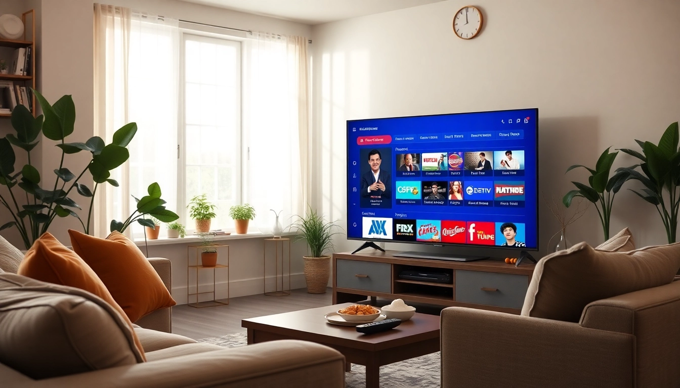 Stream movies and shows easily with a buy iptv subscription in US visible on the smart TV screen.