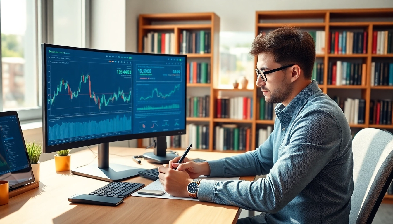 Creating a thoughtful crypto guest post in a bright workspace filled with tech elements.