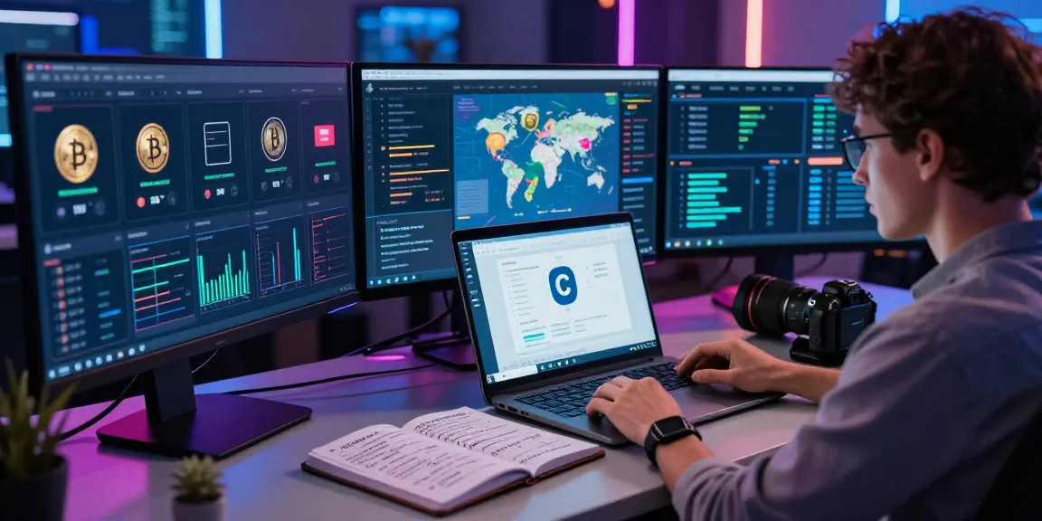 Exploring the Best Darknet Markets 2026 in a tech workspace with research tools and digital data.