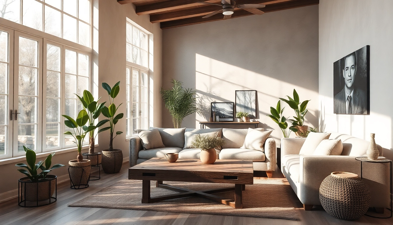 Visualiseer een stijlvolle woonkamer via https://woonwellness.nl/ met een sfeervolle inrichting en groenaccenten.