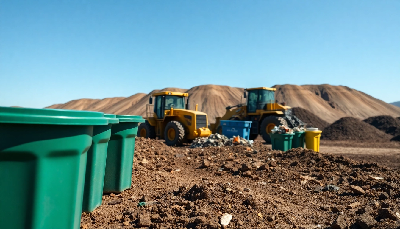 Engaging scene at the cold lake landfill showcasing machinery and organized waste management.