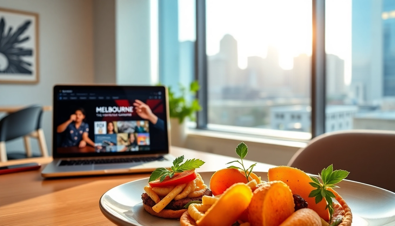 Showcasing a vibrant scene of a food and beverage PR agency Melbourne in action with gourmet dishes.