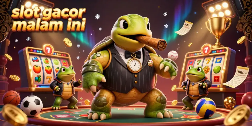 Visualisasi slot gacor malam ini dengan karakter unik dan suasana kasino yang dinamis.