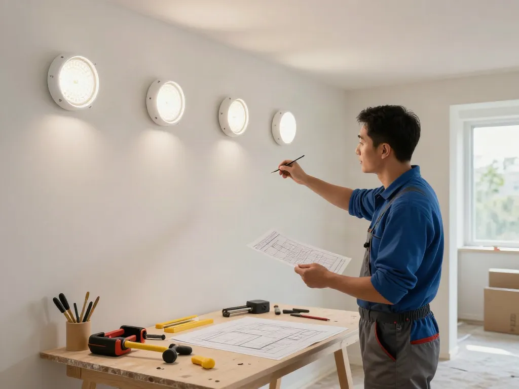 Aplice LED pentru iluminat de perete, serviciu local de instalare, oferit de un contractor de încredere.