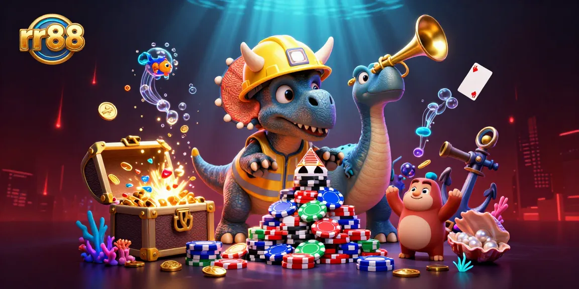 Experience excitement at rr88 with dynamic casino action featuring animated prehistoric characters.